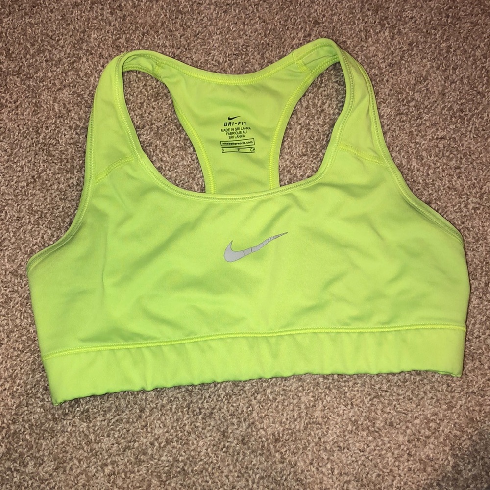 Nike neon green sports bra